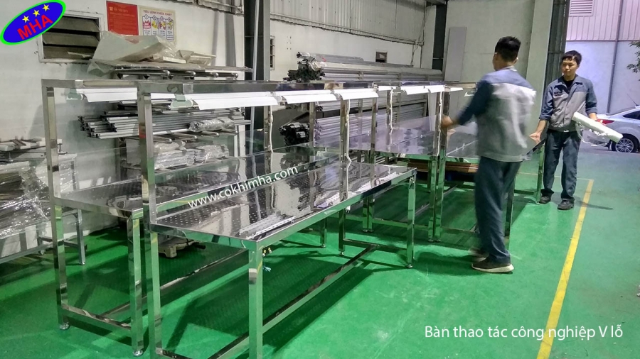 Bàn thao tác công nghiệp v lỗ - đột lỗ - Bàn thao tác MHA