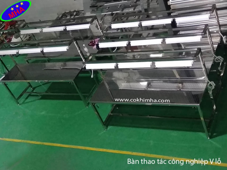 Bàn thao tác công nghiệp v lỗ - đột lỗ - Bàn thao tác MHA