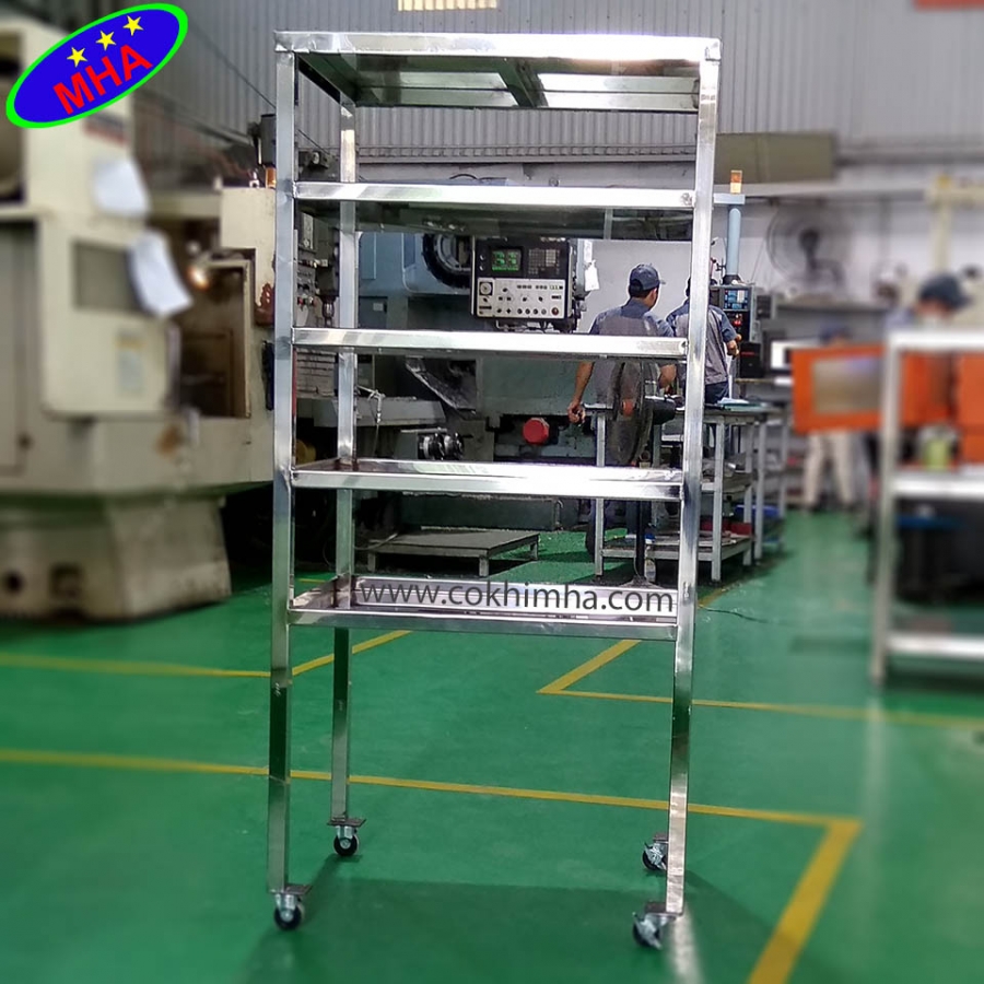 Kệ để hàng inox 5 tầng trong công nghiệp