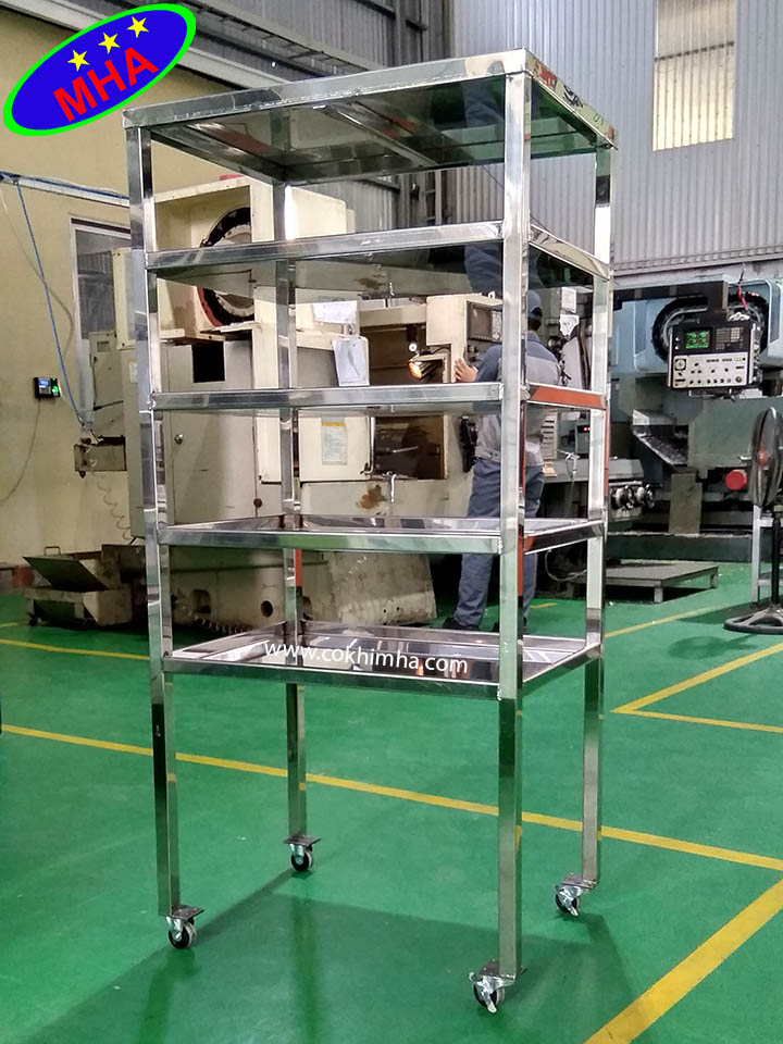 Kệ để hàng inox 5 tầng trong công nghiệp